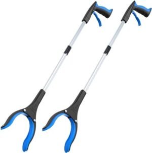 32" Grabber Reacher Tool (2-Pack), Foldable Trash Picker Upper with 360° Rotating Jaw &...