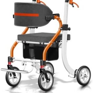 Nihhcune 4 in 1 Rollator Walker Transport Wheelchair Combo - No Assembly