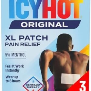 Icy Hot Original Pain Relief Patch, XL Size Comfortable Fabric Patches with Menthol 5%