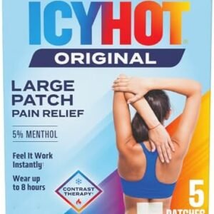 Icy Hot Medicated Patch Extra Strength Pain Relief Patch for Back or Large Area, 5 Count