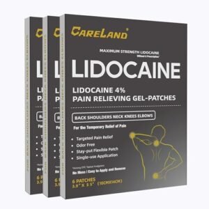 CARELAND 4% Lidocaine Gel Patches, OTC Maximum Strength Pain Relief 18ct
