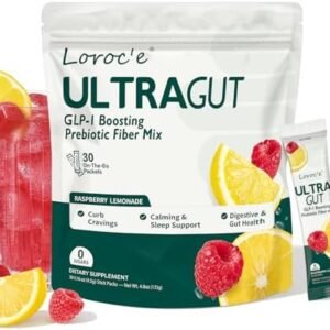 UltraGut GLP-1 Booster Fiber Mix Drink, Raspberry Lemonade, 30 Servings