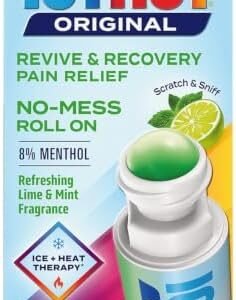 Icy Hot Original Pain Relief No-Mess Roll-On Applicator, Lime & Mint, 2 oz.
