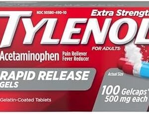 Tylenol Extra Strength Rapid Release Gels, 500 mg Acetaminophen, 100 Ct