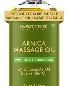 Majestic Pure Arnica Massage Oil, Relaxing Body Oil, 8 Fl Oz