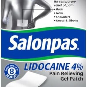 Salonpas Lidocaine 4% Pain Relieving Gel-Patch, 6 Count (Pack of 1)