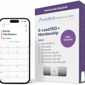 KardiaMobile 6L Max 6-Lead EKG + One-Year Membership, Unlimited Recordings