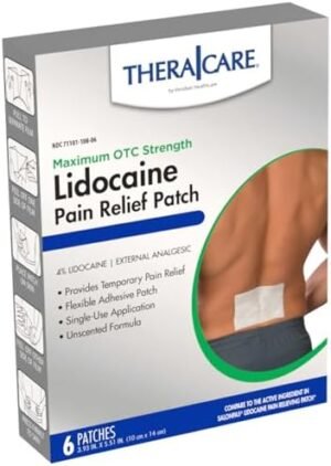 TheraCare OTC Pain Relief 4% Lidocaine Patch, 6 Count