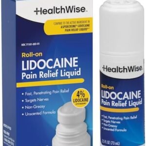HealthWise 4% Lidocaine Roll-On, 2.5 oz