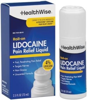 HealthWise 4% Lidocaine Roll-On, 2.5 oz