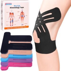 Precut Kinesiology Tape for Knees, Upgraded, 10 Pcs, Black