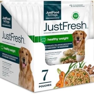 JustFoodForDogs JustFresh Healthy Weight Management Dog Food Pouch, 7 Pack