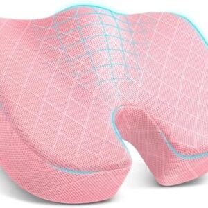 TushGuard Seat Cushion, Memory Foam Office Chair Cushion - Pink, Large