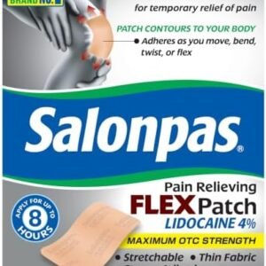 Salonpas Pain Relieving Flex Patch Lidocaine 4%, 7 Count (Pack of 1)