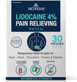 NOVEHA 30 PCs Relief Pain Patches Maximum Strength lidocaine 4%