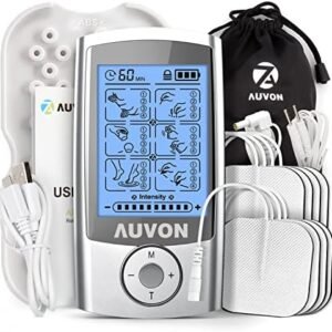 AUVON 24 Modes TENS Unit Muscle Stimulator for Pain Relief, Premium Pads