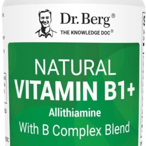Dr. Berg Natural Vitamin B1 B6 B12 Complex - Allithiamine Vitamin B1 Supplement with 8 Essential Vitamin B Complex for Men & Women Including Thiamin, Niacin, Folate, Magnesium & More - 60 Capsules