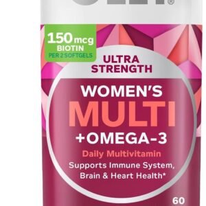 OLLY Ultra Strength Women's Multivitamin Softgels, Omega-3s - 60 Count