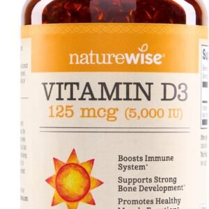 NatureWise Vitamin D3 5000IU Supplement, Immune Support, 360 Mini Softgels