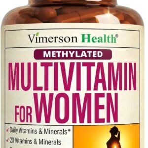 Vimerson Health Multivitamin for Women: Methylated B Vitamins, Chelated Minerals and Bioavailable D3 for Focus and Energy Support – Daily Womens Multivitamins and Multiminerals – 60 Capsules