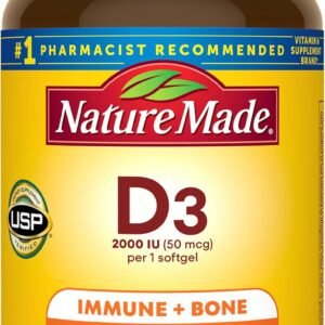 Nature Made Vitamin D3 2000 IU (50 mcg), 250 Vitamin D Softgels