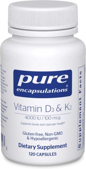 Pure Encapsulations Vitamin D3 & K2, 120 Capsules