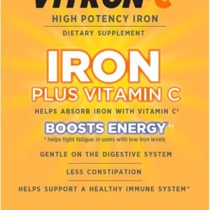Vitron-C Iron Supplement Plus Vitamin C, Immunity Support, 60 Ct