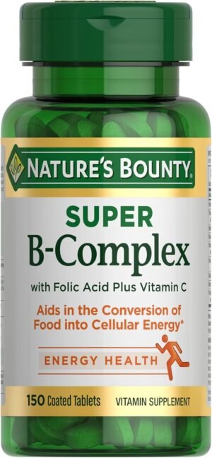 Nature's Bounty Super B Complex Vitamins with Vitamin C & Folic Acid