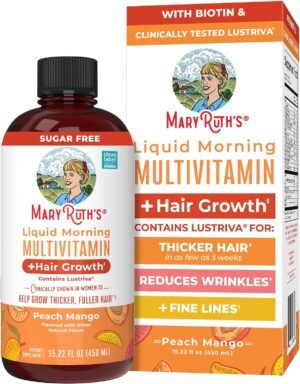 MARYRUTH'S Liquid Multivitamin + Hair Growth, Clinically Thicker Hair, 15oz